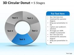 21639878 style division donut 5 piece powerpoint template diagram graphic slide