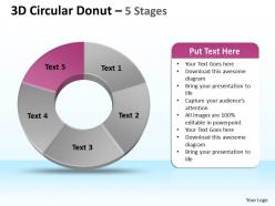 21639878 style division donut 5 piece powerpoint template diagram graphic slide