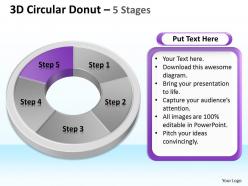 73927984 style division donut 5 piece powerpoint template diagram graphic slide