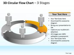 3d circular flow chart 3 stages powerpoint diagrams presentation slides graphics 0912