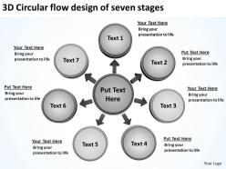 3d circular flow design of seven stages spoke diagram powerpoint templates