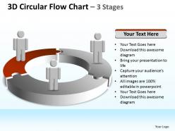 3d circular flow diagram chart 3 stages 4