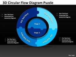 3d circular flow diagram puzzle powerpoint templates 0812