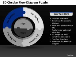 3d circular flow diagram puzzle powerpoint templates ppt presentation slides 0812