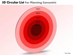 3d circular list for planning concentric powerpoint slides and ppt templates db