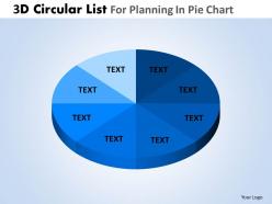 3d circular list for planning in pie chart powerpoint slides and ppt templates db