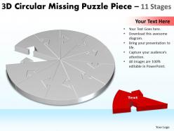 3d circular missing puzzle piece 11 stages