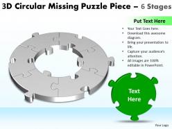 3d circular missing puzzle piece 6 stages