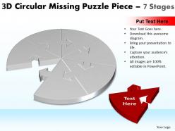 3d circular missing puzzle piece 7 stages