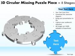 3d circular missing puzzle piece 8 stages