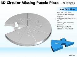 3d circular missing puzzle piece 9 stages