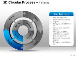 3d circular process 4 stages powerpoint presentation slides