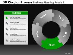 3d circular process business planning puzzle 5 powerpoint slides and ppt templates db