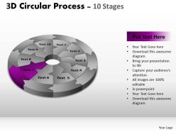 3d circular process cycle diagram chart 10 stages design 2 powerpoint slides and ppt templates 0412 5