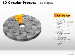 3d circular process cycle diagram chart 11 stages design 2 powerpoint slides and ppt templates 0412