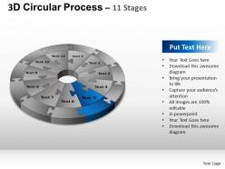 3d Circular Process Cycle Diagram Chart 11 Stages Design 3 Ppt Templates 0412