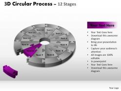 3d circular process cycle diagram chart 12 stages design 3 powerpoint slides and ppt templates 0412