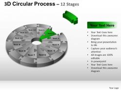 3d Circular Process Cycle Diagram Chart 12 Stages Design 3 Ppt Templates 0412
