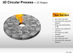 3d Circular Process Cycle Diagram Chart 12 Stages Design 3 Ppt Templates 0412