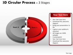 3d circular process cycle diagram chart 2 stages design 3 powerpoint slides and ppt templates 0412