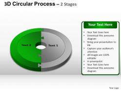 3d Circular Process Cycle Diagram Chart 2 Stages Design 3 Ppt Templates 0412