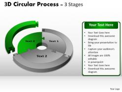 3d circular process cycle diagram chart 3 stages design 3 powerpoint slides and ppt templates 0412