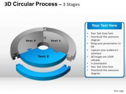 3d Circular Process Cycle Diagram Chart 3 Stages Design 3 Ppt Templates 0412