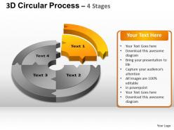 3d Circular Process Cycle Diagram Chart 4 Stages Design 2 Ppt Templates 0412