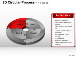 3d Circular Process Cycle Diagram Chart 4 Stages Design 3 Ppt Templates 0412