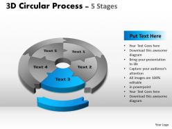 3d circular process cycle diagram chart 5 stages design 2 powerpoint slides and ppt templates 0412
