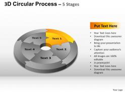 3d Circular Process Cycle Diagram Chart 5 Stages Design 2 Ppt Templates 0412