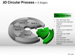 3d Circular Process Cycle Diagram Chart 5 Stages Design 2 Ppt Templates 0412