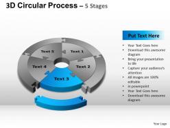 3d Circular Process Cycle Diagram Chart 5 Stages Design 3 Ppt Templates 0412