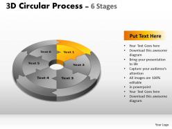 3d circular process cycle diagram chart 6 stages design 2 powerpoint slides and ppt templates 0412