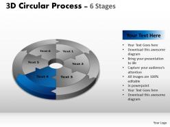 3d circular process cycle diagram chart 6 stages design 2 powerpoint slides and ppt templates 0412
