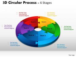 3d circular process cycle diagram chart 6 stages design 3 powerpoint slides and ppt templates 0412