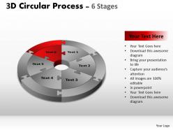 3d circular process cycle diagram chart 6 stages design 3 powerpoint slides and ppt templates 0412