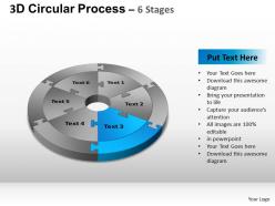 3d Circular Process Cycle Diagram Chart 6 Stages Design 3 Ppt Templates 0412