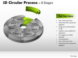 3d circular process cycle diagram chart 8 stages design 3 powerpoint slides and ppt templates 0412 6