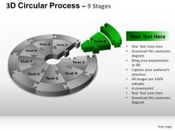 3d Circular Process Cycle Diagram Chart 9 Stages Design 3 Ppt Templates 0412