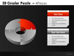 3d circular puzzle 4 powerpoint presentation slides db