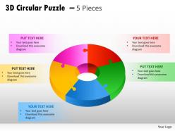 3d circular puzzle 5 pieces