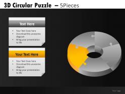 3d circular puzzle 5 powerpoint presentation slides db