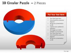 3d circular puzzle with pieces powerpoint presentation slides