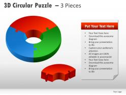3d circular puzzle with pieces powerpoint presentation slides