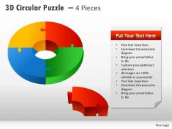 3d circular puzzle with pieces ppt 3