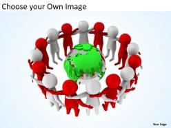 3d colorful men around green globe ppt graphics icons powerpoint