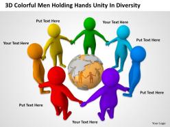 3d colorful men holding hands unity in diversity ppt graphics icons powerpoint