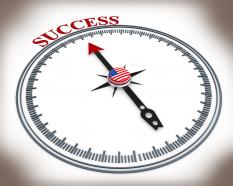 3d compass with word success stock photo