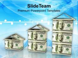 3d concept real estate dollar houses powerpoint templates ppt themes and graphics 0113